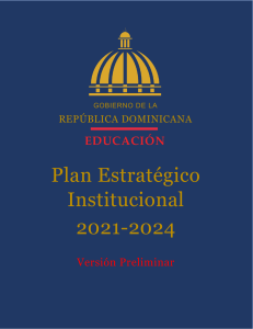 Plan Estrategico Institucional 2021-2024 MINERD (Preliminar)