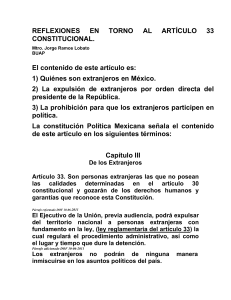 REFLEXIONES EN TORNO AL ARTICULO 33  CONSTITUCIONAL 