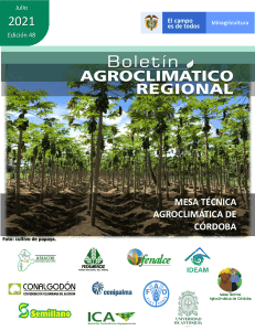 Boletin Agroclimatico Córdoba No. 48 Julio 2021