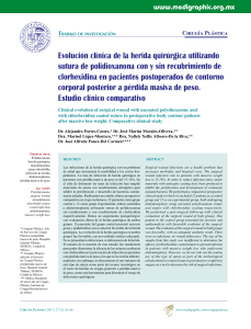 Evolución clínica de la herida quirúrgica utilizando sutura de Polidioxanona