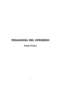 Pedagogía de lo Oprimido Paulo Freire