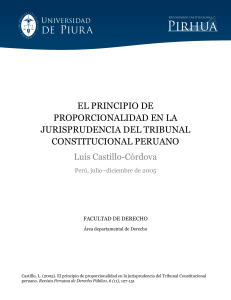 Principio proporcionalidad jurisprudencia Tribunal Constitucional peruano