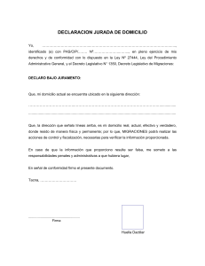 DECLARACION JURADA DE DOMICILIO MODELO a
