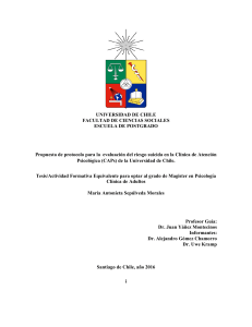 Propuesta de protocolo para la evaluación del riesgo suicida en la clínica de atención psicológica (CAPs de la Universidad de Chile
