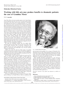 Working with folk arts may produce benefits to rheumatic patients   the case of Grandma Moses2008