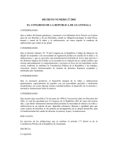 Ley de Proteccion Integral de la Niñez y Adolescencia - Guatemala