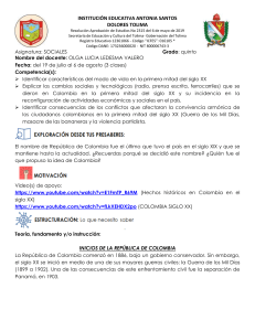 INICIOS DE LA REPÚBLICA DE COLOMBIA GUÍA SEMANA 22 DEL 19 al 23 de julio del 2021