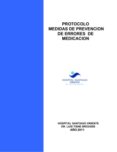 Protocolo medidas de prevencion de errores de medicacion 2011