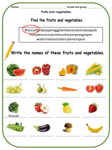 repaso frutas y verduras ingles