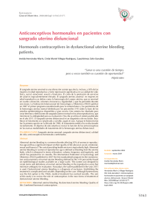 Anticonceptivos hormonales en pacientes con  sangrado uterino disfuncional