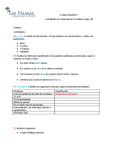 Lengua Española 1 (Evaluación unidad 1)