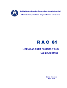 RAC  61 - Licencias para Pilotos  y  sus Habilitaciones