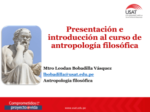 Sesión 1 - Antropología filosófica
