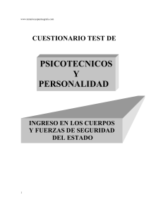 CUESTIONARIO TEST DE PSICOTECNICOS Y PER