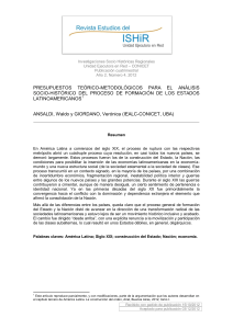 ANSALDI W Y GIORDANO V. Presupuestos teorico - metodologicos para el analisis socio-historico del proceso de formacion de los estados latinoamericanos