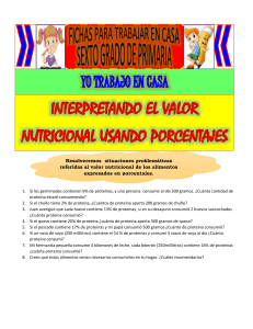INTERPRETANDO EL VALOR NUTRICIONAL USANDO PORCENTAJES (1)