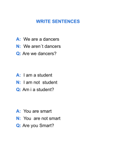 write sentences verb to be
