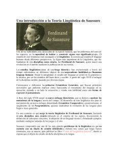 Una introducción a la Teoría Lingüística de Saussure