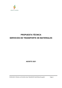 PROPUESTA TÉCNICA TRANSPORTE MATERIALES COGA Agot 2021 (Puerto Huallana)