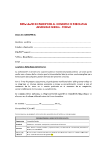 Modelo formulario de inscripci n ConcursoPodcastingUNebrijaPodimo