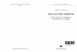 Signatura rerum. Segni, magia e conoscenza da Paracelso a Leibniz by Massimo L. Bianchi