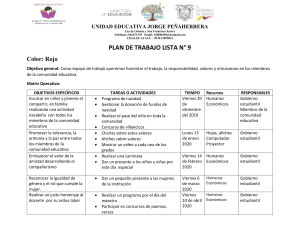 plan de trabajo gobierno escolar 9
