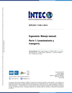 INTE ISO 11228-1 2016 Levantamiento y transporte