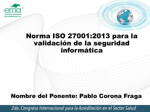 ISO 27001 2013 para validacion