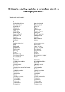 Miniglosario en inglés y español de la terminología más útil en Ginecología y Obstetricia