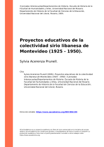 Sylvia Acerenza Prunell (2005). Proyectos educativos de la colectividad sirio libanesa de Montevideo (1925 - 1950)