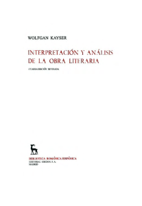 Kayser, Wolfgan - Interpretacion y analisis de la obra literaria
