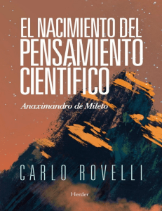 01.-El nacimiento del pensamiento científico by Carlo Rovelli
