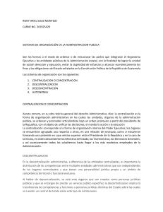 SISTEMAS DE ORGANIZACION DE LA ADMINISTRACION PUBLICA