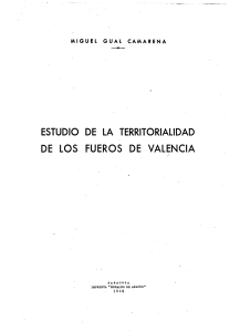 Estudio de la territorialidad de los fueros de Valencia