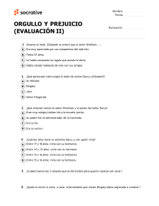 Quiz ORGULLO Y PREJUICIO (EVALUACIÓN II)