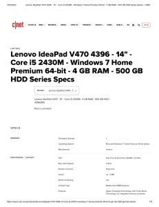 caracteristicas Lenovo Ideaspad V470
