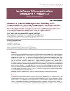 Personalidad en pacientes con trastorno alimentario en función de la presencia/ ausencia de comorbilidad con trastorno límite de la personalidad