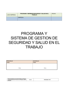 MODELO PROGRAMA Y SISTEMA DE GESTION DE SEGURIDAD Y SALUD EN EL TRABAJO V3