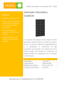 Generador fotovoltaico SLX60CM