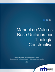 (2021) Manual de Valores Base Unitarios por Tipología Constructiva