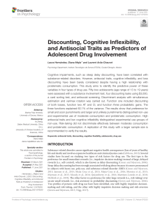  Discounting, cognitive inflexibility, and antisocial traits as predictors of adolescent drug involvement
