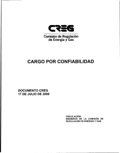 CARGO POR CONFIABILIDAD CREG - Mercado Energético 