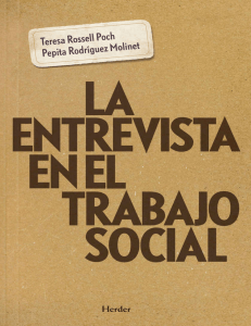 La entrevista en el trabajo social - Teresa Rossell & Pepita Rodríguez