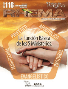 116-NOVIEMBRE-2019 LA FUNCION DE LOS 5 MINISTERIOS
