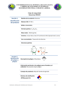 Hoja de segurida sacarosa