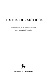 Renau Neboy, Xavier (ed.) - Textos herméticos (Gredos, 1999)