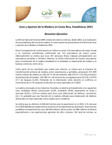 Usos y Aportes de la Madera en Costa Rica 2021 - Resumen Ejecutivo