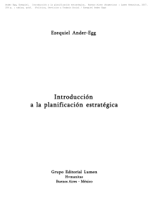 Ander-Egg (2007) - Introducción a la planificación estratégica (índice)