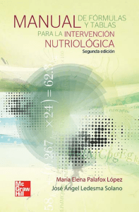 Manual de formulas y tablas para la intervencion nutriologica by María Elena Palafox López