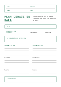 Debate Group Planner Printable Worksheet